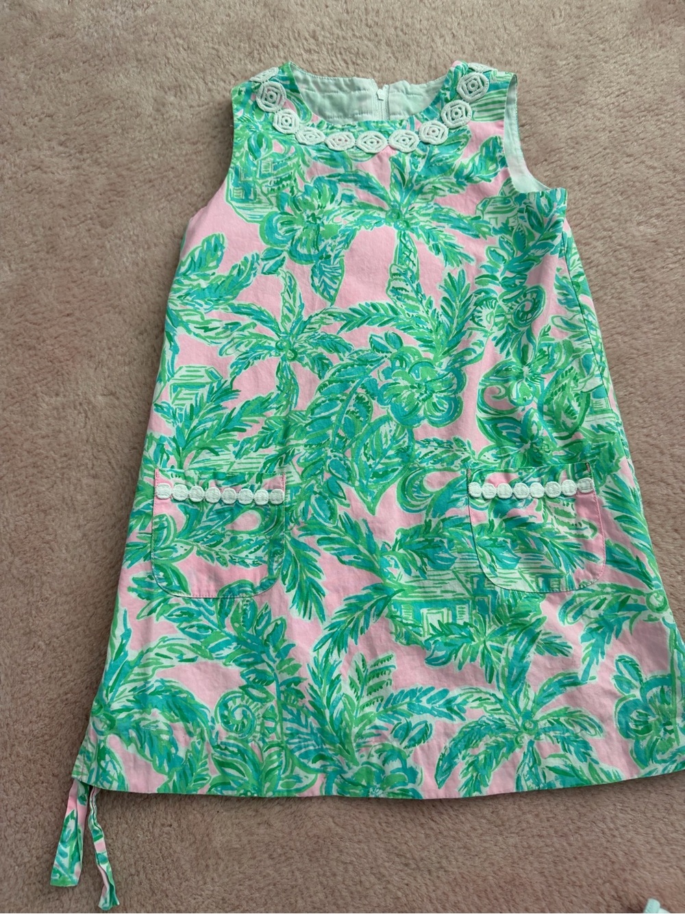 Lilly Pulitzer Pink and Green Tropical Shift Girls size 6